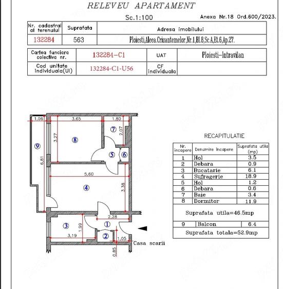 Apartament cu 2 camere semidecomandat în Nord