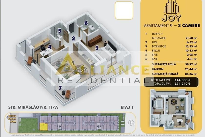 5 Min-Metrou Berceni-3 Camere-Complex Nou - 2
