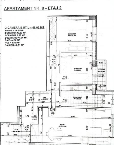 Apartament cu 3 camere decomandat în Andronache