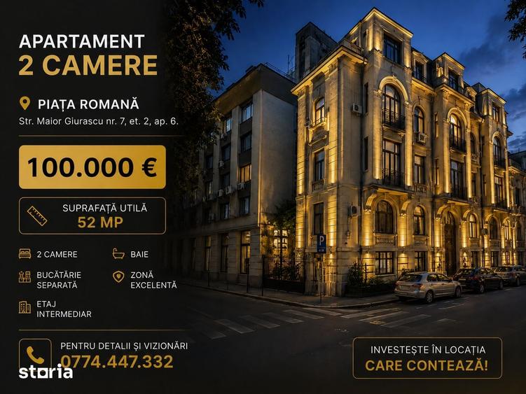 Apartament cu 2 camere în Dorobanți