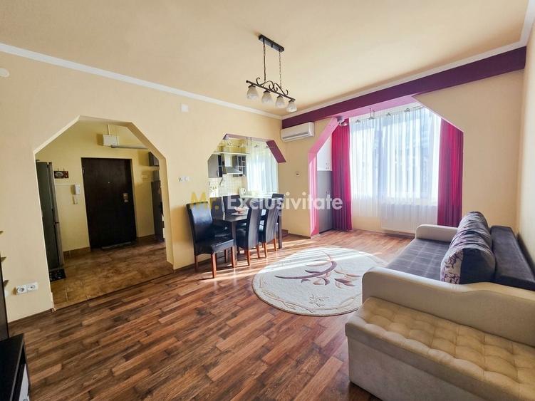 Apartament cu 2 camere semidecomandat, mobilat în Central