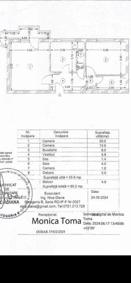 Vanzare Apartament 2 camere, 60 mp,  etaj 8/8, 13 Septembrie, terasa refacuta - 13