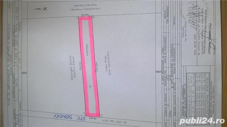Teren agricol intravilan de 2475 mp, în Periș