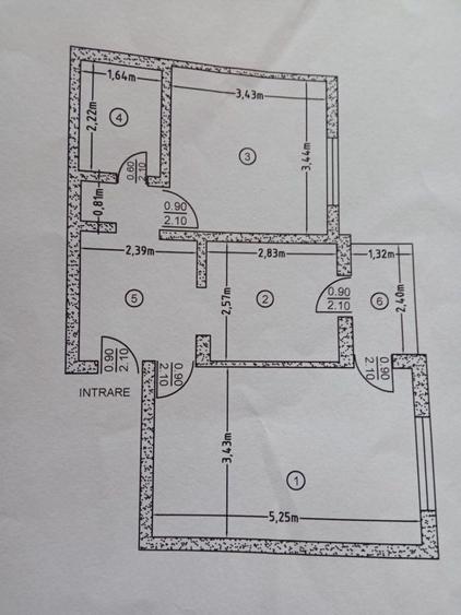 Apartament cu 2 camere decomandat în Central