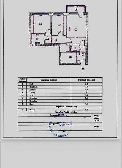 Gorjului, apartament 3 camere, 64,2 mp, bloc 1978, acte complete - 4