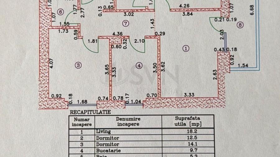Apartament cu 3 camere decomandat, mobilat în Nord