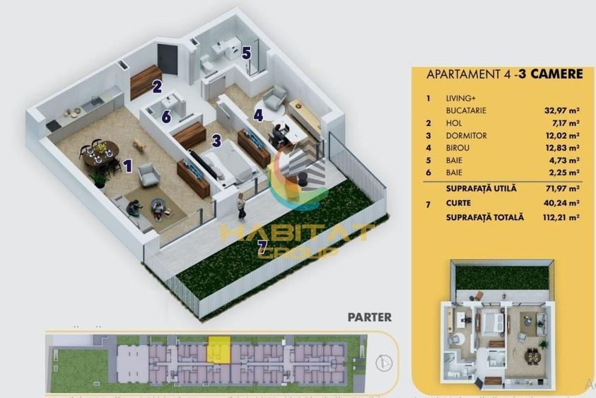 3 camere la 8 minute de metrou Curte proprie - 2