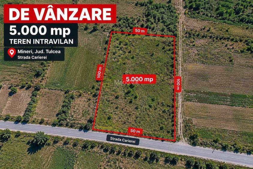 Teren intravilan 5.000 mp Mineri, Strada Carierei, Tulcea
