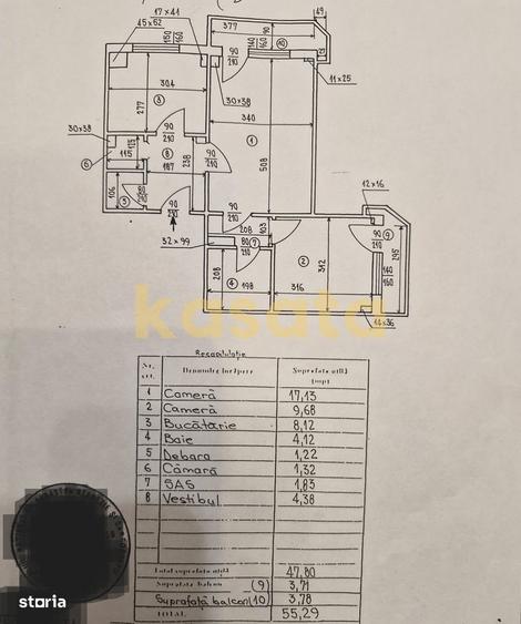 Apartament cu 2 camere, mobilat în Crângași