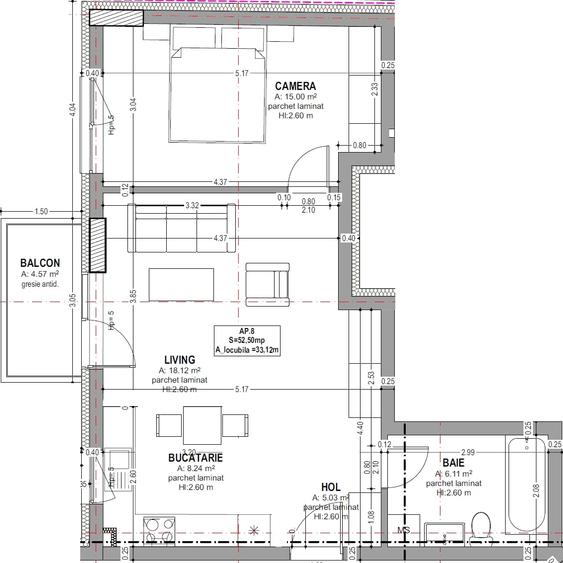 Apartament cu 2 camere semidecomandat în Gară — fotografia 3