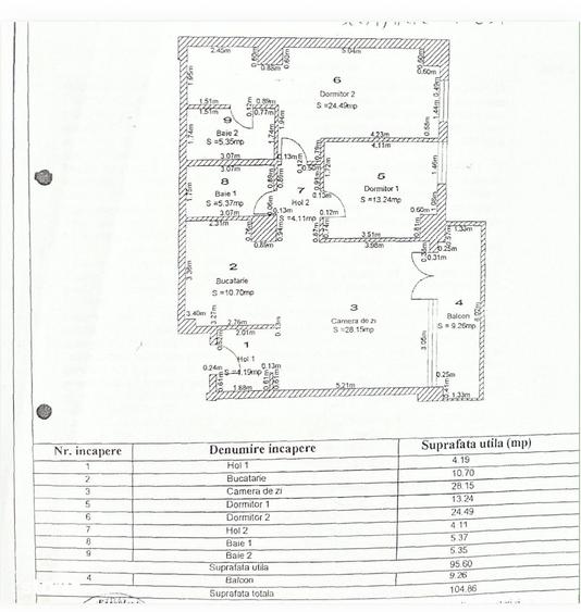 Apartament cu 3 camere, mobilat în Central