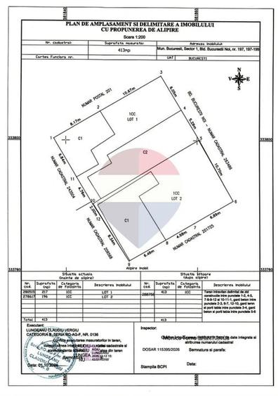 Teren Construcții intravilan de 413 mp, în Bucureștii Noi