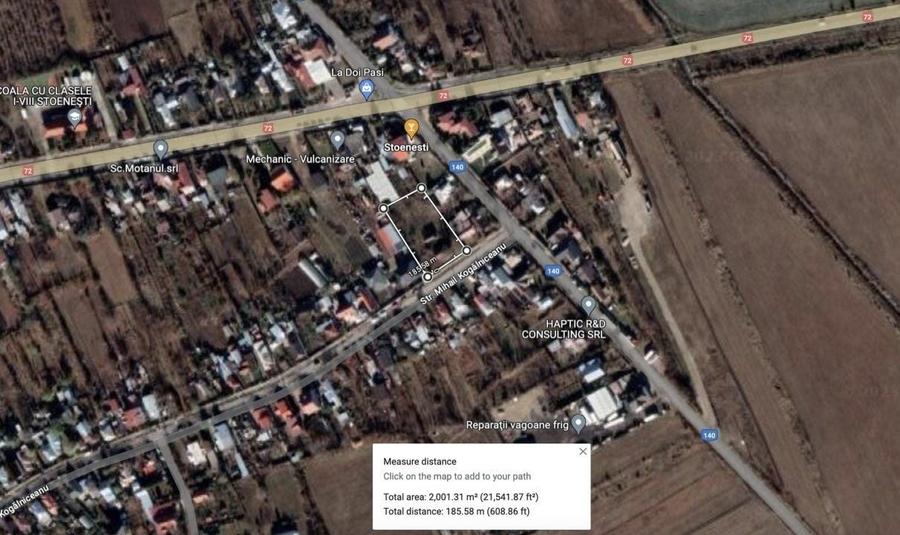 Teren Construcții intravilan de 2025 mp, în Stoenești