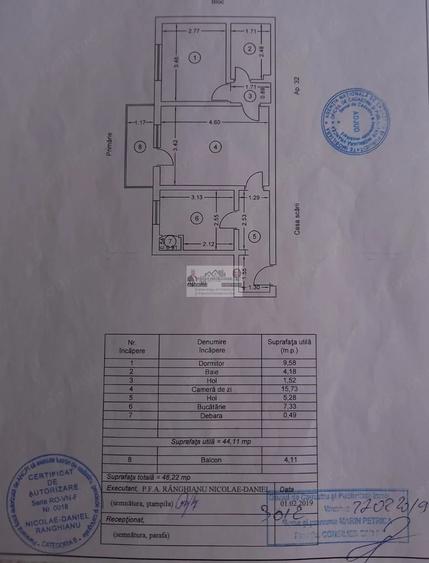 Apartament cu 2 camere semidecomandat în Central