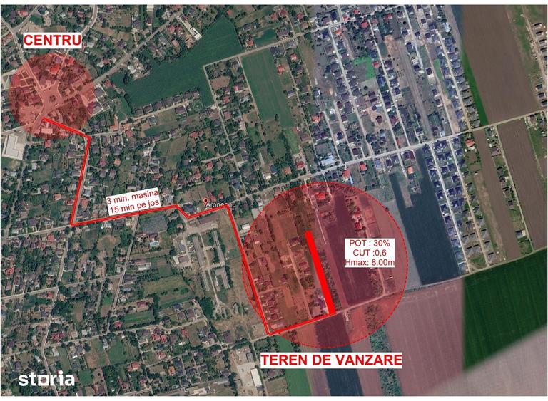 Teren de 3000 mp, în Aroneanu