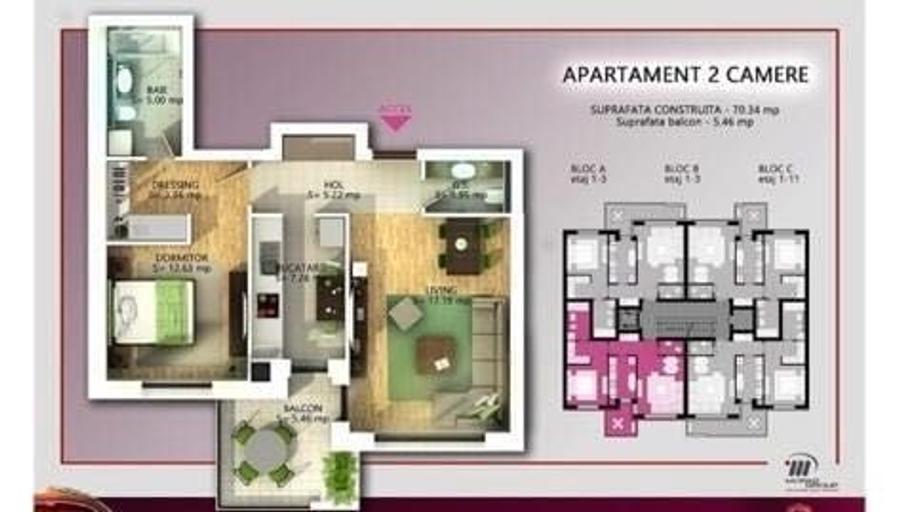 Apartament cu 2 camere decomandat în Herăstrău