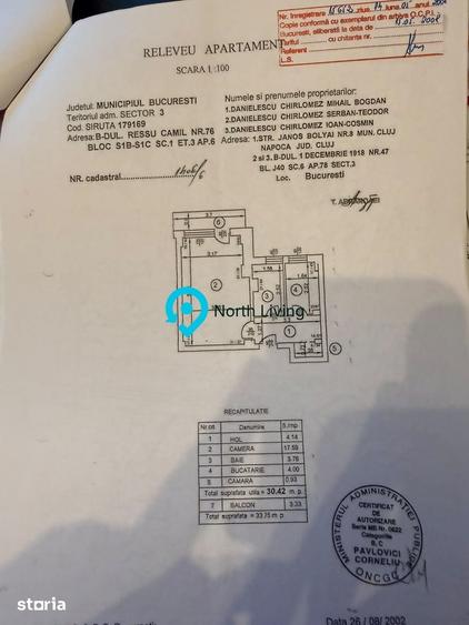 Garsonieră decomandată în Cișmigiu