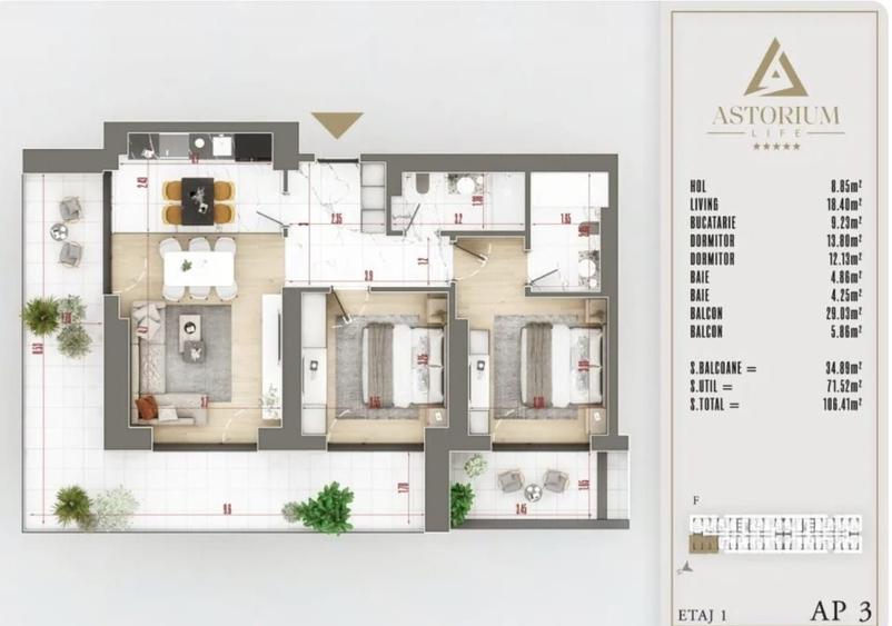 Apartament cu 3 camere decomandat în Theodor Pallady