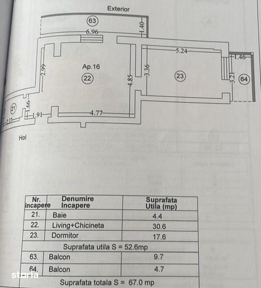 Apartament cu 2 camere în Central