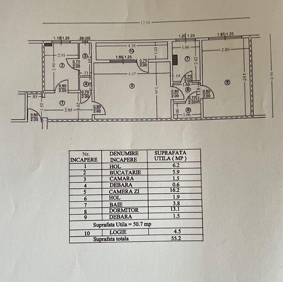 Apartament cu 2 camere decomandat în Nord