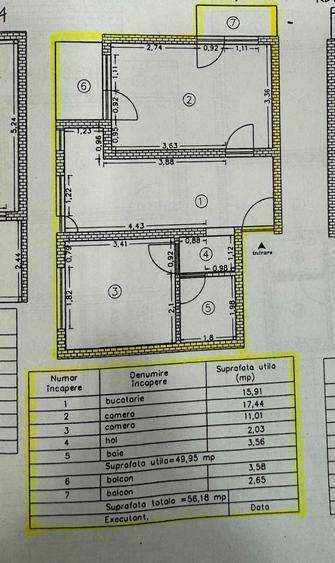 Apartament cu 2 camere semidecomandat în Exterior Vest