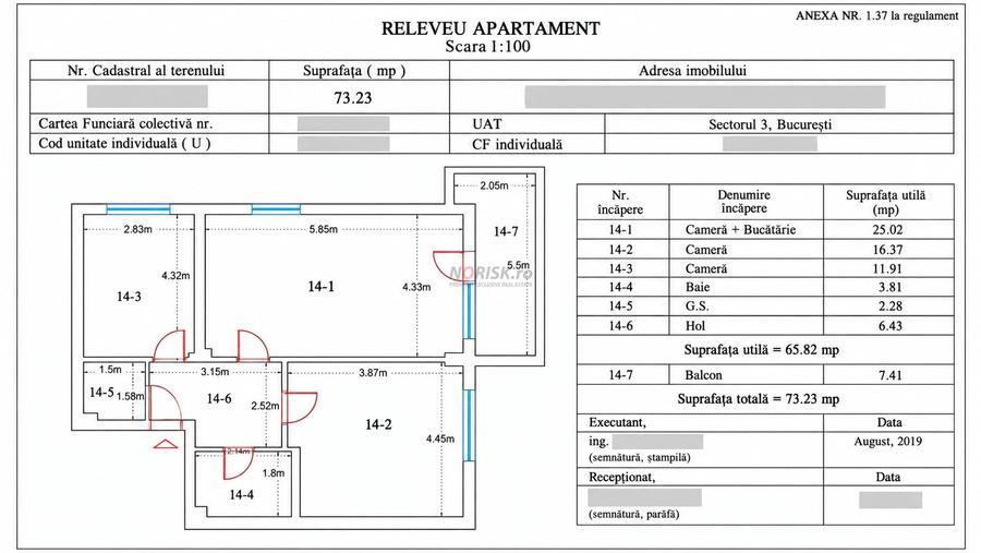 Apartament cu 3 camere decomandat, mobilat în Ozana