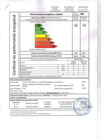 Casă individuală cu 4 camere cu Teren 400 Mp în Merei