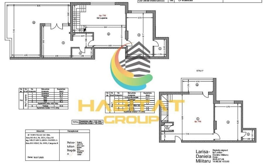 Penthouse cu 4 camere decomandat în Nord-Vest