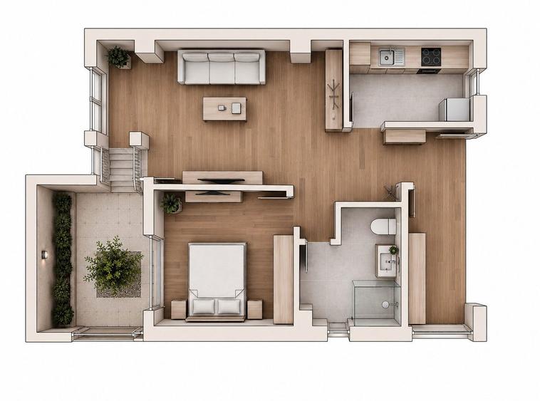 Apartament cu 2 camere decomandat, mobilat în Bucureștii Noi