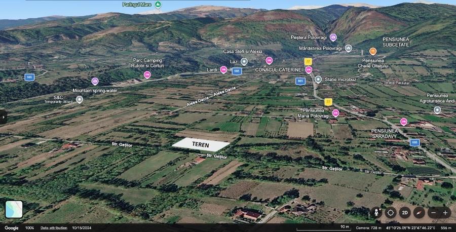 Teren intravilan de 3547 mp, în Polovragi