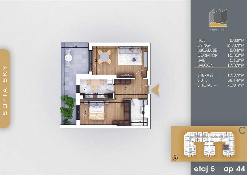 Apartament 2 camere, 76 mp | Bloc 2026 | Prima inchiriere | Parcare inclusa | 78 min de Metrou Nicolae Teclu - 2