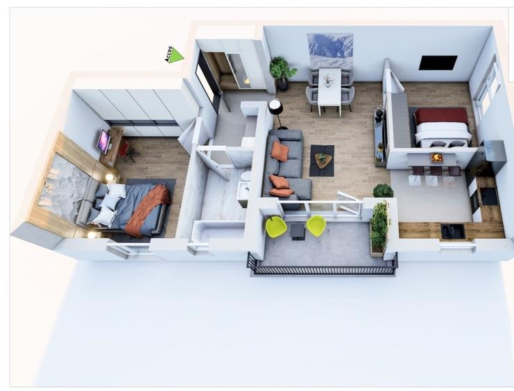 Apartament cu 3 camere decomandat în Sânpetru