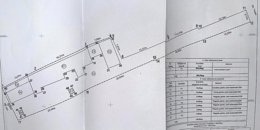 Teren Construcții intravilan de 554 mp, în Piața Centrală