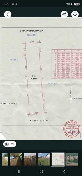 Teren Construcții intravilan de 2000 mp, în Crișan