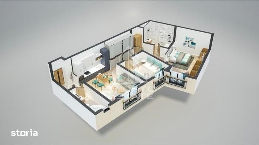 Apartament cu 3 camere în Plopi