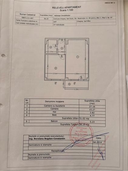 Apartament cu 2 camere decomandat în Chiajna