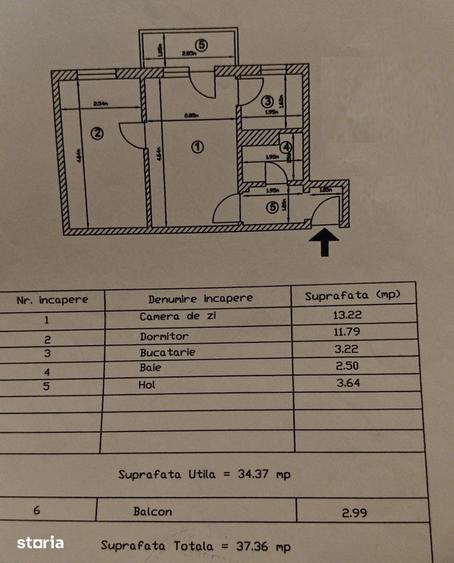Apartament cu 2 camere în Trivale