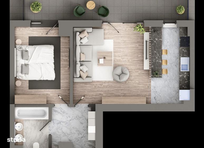 Apartament cu 2 camere în Galata