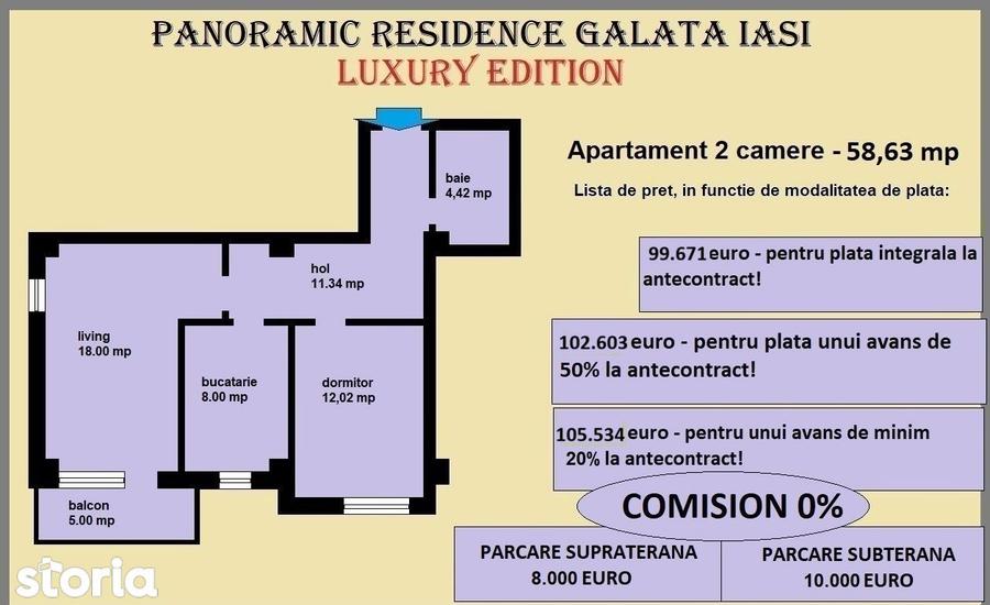 Apartament cu 2 camere decomandat în Galata