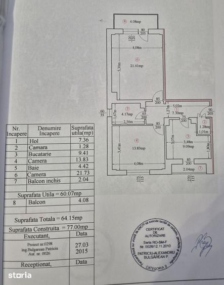 Apartament cu 2 camere decomandat în Central