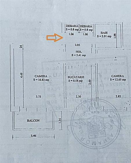 Apartament cu 2 camere decomandat în Hala Centrală