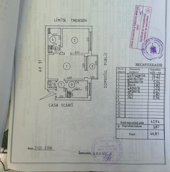 Apartament cu 2 camere semidecomandat în Exterior Vest