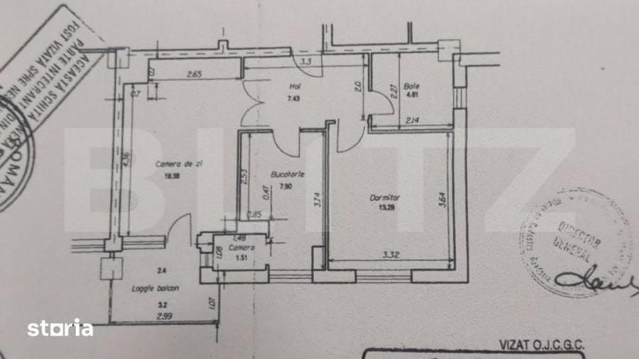 Apartament cu 2 camere semidecomandat în Central