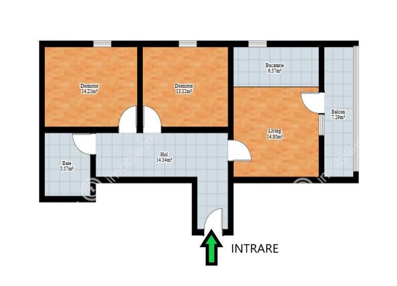 Apartament cu 3 camere decomandat, mobilat în Turnișor