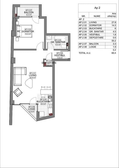 Apartament cu 3 camere în Ștefan cel Mare