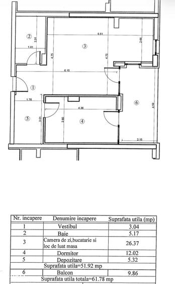 Apartament cu 2 camere semidecomandat în Subcetate