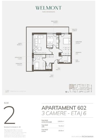 Apartament cu 3 camere decomandat în Bartolomeu