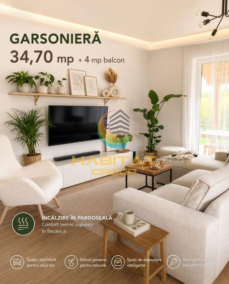 Garsonieră decomandată în Sud