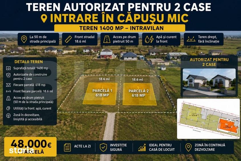 Teren intravilan, 618 mp, zona Capusu Mic - 1