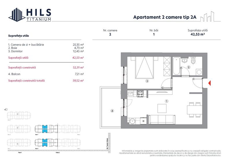 Apartament cu 2 camere decomandat în Theodor Pallady